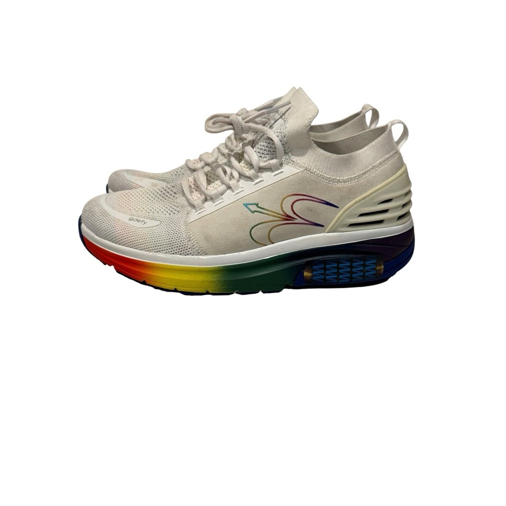 GDEFY VersoShock Orthotic Rainbow Sneaker MATeeM White/Rainbow Women's Size 10.5